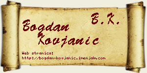 Bogdan Kovjanić vizit kartica
